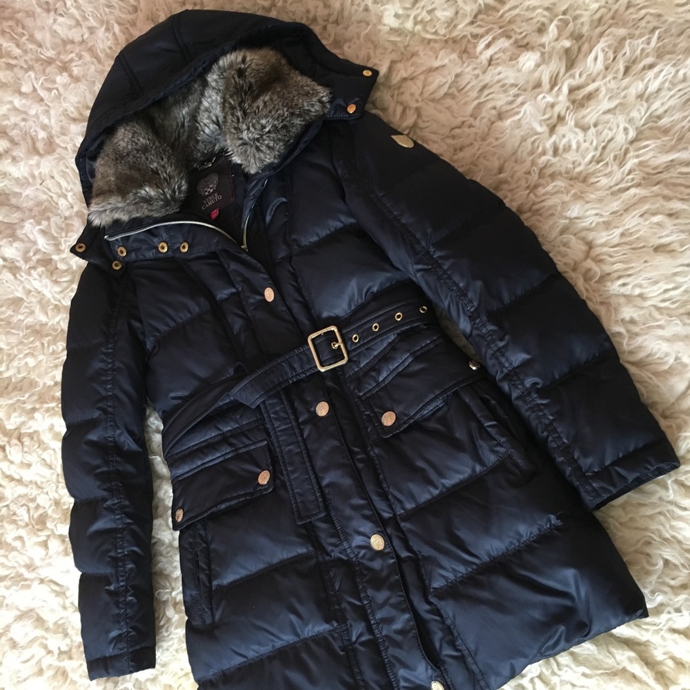 Vince Camuto Navy Down Puffer Jacket XS